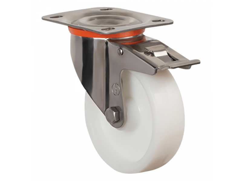 Колесо большегрузное нейлоновое EZ01 HKZ 150 F (INOX)