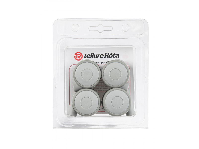 Комплект колес Tellure Rota 345102 из 4-х поворотных опор, Ø 40 мм, нагрузка 10кг, серая резина, полипропилен