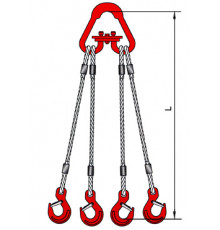 Строп канатный четырехветвевой 4СК 10т 2м
